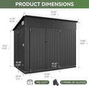 Aoxun 7' x 4' Shed 140 CU.FT Outdoor Waterproof Storage Shed with Triple Lockable Door Garden Metal Tool Shed for Outside by GreenHaven Gardens