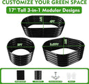 17" Tall Outdoor Garden Raised Garden Bed Kits, 4ft X 2ft Oval,0.8MM Thick Metal Raised Planter Bed/Ground Planter Box for Variety of Flowers,Herbs,Vegetables (Black, 48X24X16.5 Inches) by GreenHaven Gardens