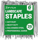 25pcs 6 Inch Garden Landscape Staples 11 Gauge Galvanized Lawn Stakes, Heavy Duty Sod Pins for Fences, Lawns, Weed Barriers, and Landscape Fabrics, Netting, Irrigation Hose, Floor Mats by GreenHaven Gardens