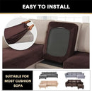 PrinceDeco Sectional Couch Covers 3 Pieces Velvet Sofa Covers L Shape Soft Couch Covers for Sectional Sofa Corner Sofa Cover Couch Cover for Dogs Washable (2 Seater + 1 Chaise,Brown) by CozyNest Decor