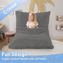 COMAX 3-in-1 Bean Bag Chair for Kids, Toddler Beanbag Bed, Convertible Child Floor Lounger, Floor Mattress with Filler for Girl Boy Sleeping Reading, Grey by TinyTreasures Baby Boutique