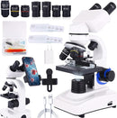 Binocular Microscope Magnification 40X-2500X, WF10x and WF25x Eyepieces, Dual LED Illumination, Suitable for Schools Home Labs Educational Adult Microscope by TinyTreasures Baby Boutique