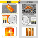 NURADA Flameless Candles with Remote Timers: Built-in Star String Lights 3D Wick Battery Operated Flickering LED Electric Candles for Halloween Thanksgiving Dinner Tables Fall Home Decor Orange 3 Pack by CozyNest Decor
