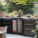 Tylza 24 Inch Wine and Beverage Refrigerator, Dual Zone Wine Beverage Cooler 24" with French Door, Under Counter Wine Beer Fridge Built-In or Freestanding, Holds 20 Bottles and 88 Cans, Black by CozyNest Decor