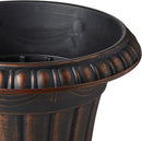 PL10CP Classic Traditional Plastic Urn Planter Indoor/Outdoor, 15" x 13", Brushed Copper by GreenHaven Gardens