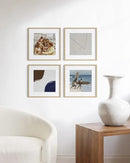 HAUS AND HUES Solid Oak Wood 16”x16” Picture Frames Matted to 12”x12” Set of 4-16x16 Frames for Wall, Square Frames with Mat, Beige Square Matted Picture Frames 16x16 (Beige Oak Frames) by CozyNest Decor