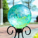 VCUTEKA Gazing Ball, Glass Gazing Balls Sphere for Garden Lawn Outdoor Ornament Yard Decorative, Blue Swirl, 10" by CozyNest Decor