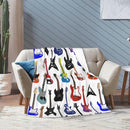 Electric Guitars Pattern Throw Blanket Music Soft Fleece Blanket Men Women Gift for Kids Boys Girls for Party Couch Sofa Bed Deco Blankets 80x60 Inch by CozyNest Decor
