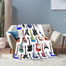 Electric Guitars Pattern Throw Blanket Music Soft Fleece Blanket Men Women Gift for Kids Boys Girls for Party Couch Sofa Bed Deco Blankets 50x40 Inch by CozyNest Decor
