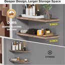 Wall Shelf Set of 2, Walnut Floating Shelves 36 in W x 10 in D x 1 in H, Wooden Floating Wall Shelf with Invisible Brackets for Living Room/Bedroom/Bathroom/Kitchen Storage and Decor by CozyNest Decor