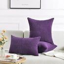 Fancy Homi 2 Packs Purple Decorative Throw Pillow Covers 16x16 Inch for Living Room Couch Bed, Farmhouse Boho Home Decor, Soft Corss Patchwork Corduroy Textured Square Cushion Case 40x40 cm by CozyNest Decor