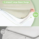 Padded Baby Play Mat, Super Soft Vegan Leather Baby Mat for Floor, 48x48 Thick Foam Cushioned Play Mat for Babies 6-12 Months, Fits Nicely Into 50x50 Playpen Mat, Grayish Green by TinyTreasures Baby Boutique