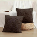 decorUhome Throw Pillow Covers 26x26 Inch Set of 2, Soft Plush Decorative Faux Fur Dark Brown Solid Couch Pillow Covers, Accent Farmhouse Neutral Square Euro Pillow Cases for Sofa Bed Living Room by CozyNest Decor