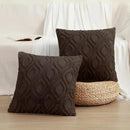 decorUhome Throw Pillow Covers 16x16 Inch Set of 2, Soft Plush Decorative Faux Fur Dark Brown Solid Couch Pillow Covers, Accent Farmhouse Neutral Square Euro Pillow Cases for Sofa Bed Living Room by CozyNest Decor
