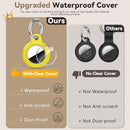 Upgrade Waterproof 2 Pack Airtags Holder with Apple Airtags Keychain, Hard PC Air Tag Case, Anti-Scratch & Shock Air tag Holder, Men's Women's Keyrings & Keychains-Black+Yellow by TinyTreasures Baby Boutique
