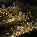 6 Pack Solar Light Outdoor Garden Patio Pathway Landscape Lights Yard Driveway Lawn Walkway Decoration Star Moon Solar Lantern Waterproof Outside Path Hanging Sidewalk Courtyard Black by GreenHaven Gardens