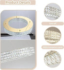 Dia 24" Modern Crystal Chandelier Gold Ring Chandelier Adjustable Height Luxury Crystal Pendant Ceiling Light Fixture for Dining Living Room Bedroom by CozyNest Decor