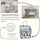 2pcs Small Wall Hanging Organizer Bag, Linen Fabric Door Hanging Storage Basket with Pockets, Waterproof Bin for Kitchen, Bedroom, Office, RV Camper (Triangle)