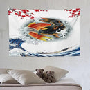 Houselerax Koi Fish Tapestry, Japanese Style Yin Yang Big Wave Cherry Blossoms Tapestries Wall Hanging for Bedroom Living Room Office Decor 60"x40" by CozyNest Decor