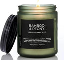M&SENSE Bamboo Peony Spring Jar Candles for Home Scented Natural Organic Soy Candle Gifts for Women, 7.05oz 50 Hour Hours Burn Fresh Smelling Aromatherapy Gifts for Stress Relief by CozyNest Decor