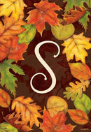 Briarwood Lane Fall Leaves Monogram Letter S Garden Flag by GreenHaven Gardens