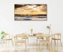 Framed Sunset Ocean Wall Art - Canvas Wall Decor Glow Sea Scene Nature Landscape Prints Sunset Over the Ocean Painting Artwork Living Room Bedroom Office Home 24" x 48" by CozyNest Decor