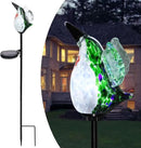 Afirst Decorative Solar Lights Outdoor Solar Hummingbird Stake Lights Hand Blown Glass Decorative Garden Pathway Light Outdoor Waterproof Glass Stakes Green by GreenHaven Gardens