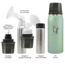 CERES CHILL OG Breastmilk Chiller, Reusable Storage Container, Up to 34 oz. - Bottle Cooler Keeps Milk at Safe Temperatures for Up to 20 Hours, Connects w/Most Pumps (Zen Green) by TinyTreasures Baby Boutique