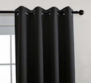 MIUCO Room Darkening Texture Linen Look Blackout Grommet Curtains for Office Set of 2 52x84 Inch Long Black by TinyTreasures Baby Boutique