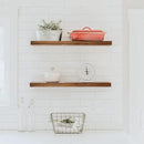 URBANDI, Rustic Floating Shelves, Set of 2, Hidden Bracket, Solid Wood, Heavy Duty, Wall Mounted Shelves, (Provincial, 36Wx10D) by CozyNest Decor