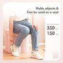 B FSOBEIIALEO Storage Ottoman Cube, Flowers Shaped Ottomans with Storage Foot Stool Footrest, Boucle Ottoman Seat for Dorm Room, Faux Teddy Fur, Pink 15"x15"x15" by CozyNest Decor
