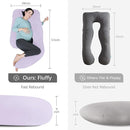 MOON PARK Pregnancy Pillows for Sleeping - U Shaped Full Body Maternity Pillow with Removable Cover - Support for Back, Legs, Belly, HIPS - 57 Inch Pregnancy Pillow for Women - Purple by TinyTreasures Baby Boutique