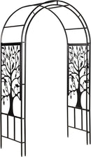 Evergreen Plow & Hearth Tree of Life Garden Arbor - 7 Feet Tall | Slim Metal Arch with Iron Trellis for Climbing Plants | Elegant Wedding Arbor | Outdoor Patio & Garden Decor by GreenHaven Gardens