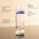 Lansinoh Anti-Colic Glass Baby Bottles, 8 Ounces, 4 Count Bottles for Feeding, Baby Essentials, Includes 4 Medium Flow Nipples, Size M by TinyTreasures Baby Boutique