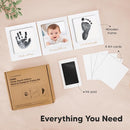 Inkless Baby Handprint and Footprint Kit for Newborn - Baby Footprint Kit,Newborn Keepsake Nursery Picture Frame,Dog Paw Print Maker,Personalized Gifts for New Mom,Showers & Registry(White/Gold) by TinyTreasures Baby Boutique