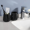 Marble Black Toothbrush Holder for Bathroom - Ceramic Tooth Brushing Holders, Toothbrush Cup, Toothpaste Organizer for Bathroom Countertop, Makeup Brush Holder, Pen Holder for Home Desktop Storage by CozyNest Decor
