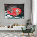 Houselerax Koi Fish Tapestries,Japanese Style Yin Yang Big Wave Cherry Blossoms Tapestry Wall Hanging for Bedroom Living Room Office Decor 40"x30" by CozyNest Decor