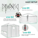 EAGLE PEAK 12x8 Portable Walk-in Greenhouse, Pop-up Indoor Outdoor Garden Green House, Zippered Doors and Windows, PE Cover, White by GreenHaven Gardens
