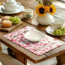 Pink Love Heart Valentine's Day Placemats Set of 4 Valentine Seasonal Holiday Linen Table Mats 12x18 Inch Anniversary Wedding Sweet Romantic Place Mats for Party Kitchen Dining Outdoor Indoor Decor by CozyNest Decor
