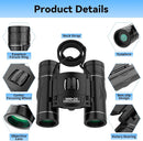 300x25 Binoculars for Adults and Kids, High Powered Mini Pocket Binoculars with Phone Adapter, Waterproof Compact Telescope for Bird Watching, Hunting, Concert, Theater, Opera, Traveling, Sightseeing by TinyTreasures Baby Boutique