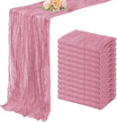 12 Pack Dusty Rose 10FT Cheesecloth Table Runner 20 x 120 Inch Long Rustic Gauze Fabric Cheese Cloth Table Runner for Wedding Bridal Baby Shower Table Decorations Boho Sheer Birthday Party Table Decor by CozyNest Decor