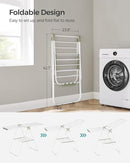 SONGMICS Clothes Drying Rack, with Sock Clips, Metal Laundry Rack, Foldable, Space-Saving, Free-Standing Airer, with 2 Height-Adjustable Gullwings, Indoor Outdoor Use, White and Green ULLR052C01 by TinyTreasures Baby Boutique