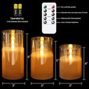 Glass LED Flickering Candles with Remote Timer, Flamless Pillar Candles Real Wax with 3D Wick Realistic, Home Decoration for Wedding Home Festival by GreenHaven Gardens