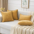 MIULEE Pack of 2 Couch Throw Pillow Covers 18x18 Inch Gold Farmhouse Decorative Pillow Covers with Stitched Edge Soft Chenille Solid Dyed Fall Pillow Covers for Sofa Bed Living Room by CozyNest Decor
