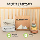 KeaBabies 2-Pack Muslin Crib Sheets for Boys, Girls - 100% Organic Cotton Fitted Baby Crib Mattress Sheet, Soft Breathable Standard Toddler Bed Cover Bedding Set, Neutral, Durable 52x28 (Greige) by TinyTreasures Baby Boutique