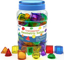 3D Geometric Solids 60 Pcs for Kids Translucent Geometric Shapes for Geometry Beginnings,Light Table Manipulatives Toy Math Helper School Supplies by TinyTreasures Baby Boutique