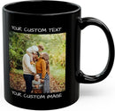 Personalized Coffee Mug – Custom Photo, Text, or Logo Ceramic Mug Tea Cup | Taza Personalizada with Picture or Message | Customized Gift Idea for Men & Women, Mom, Dad, Friends - Black/White | 11oz by TinyTreasures Baby Boutique