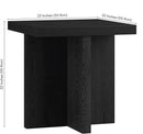 Henn&Hart 22" Wide Square Side Table in Natural Black, for Home, Living Room, Bedroom, Entertainment Room, Office by CozyNest Decor