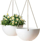 LA Jolie Muse Hanging Planter - 10 Inch Hanging Planters for Indoor Plants, Hanging Pots for Plants Indoor Outdoor, Set of 2, White by GreenHaven Gardens
