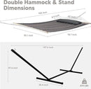 SUNCREAT Hammock with Stand 2 Person Heavy Duty, Freestanding Hammock with Spreader Bar, Soft Pillow, Gray Stripes by GreenHaven Gardens